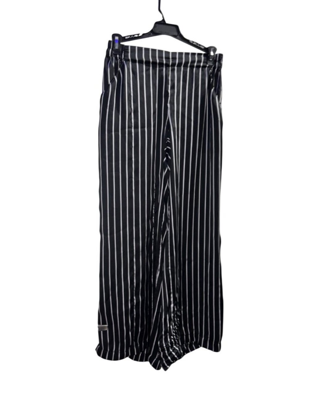Kenneth Cole Striped Wide Leg Pants 4 Black White Dress Trousers Pleated Flowy